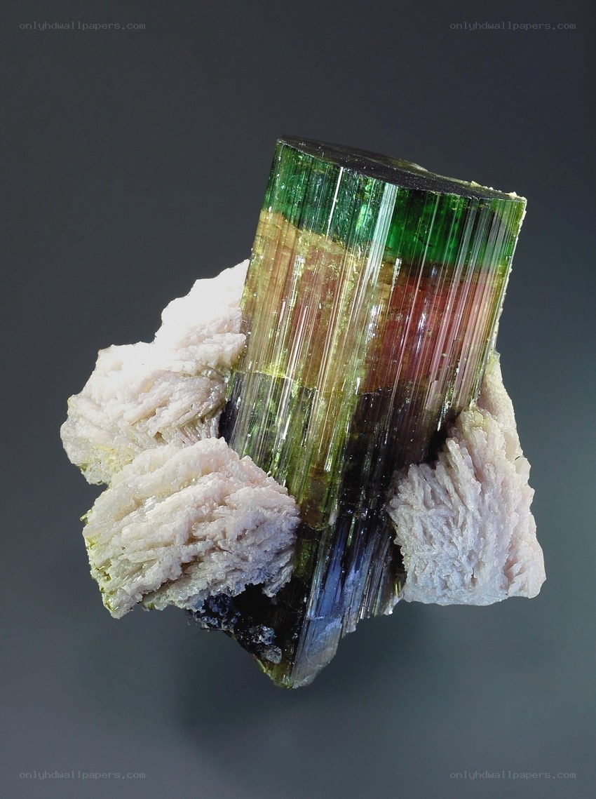 Colorful tourmaline crystal