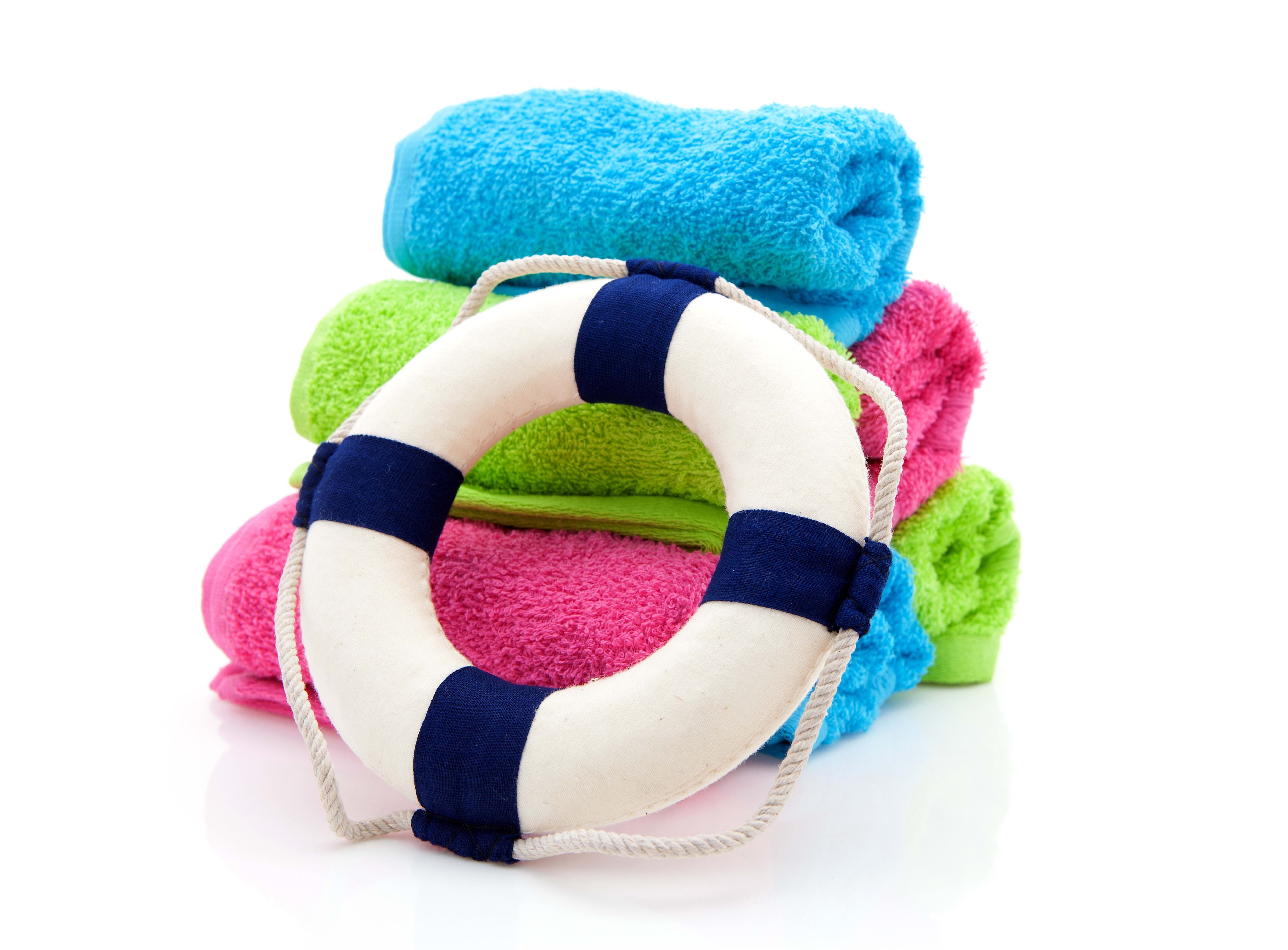 colorful towels with life preserver