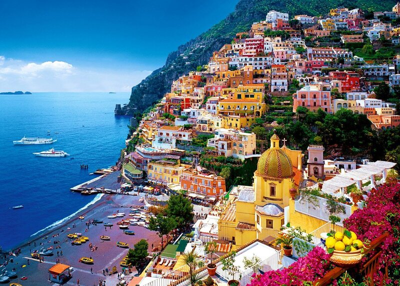 Colorful Town on Cliff