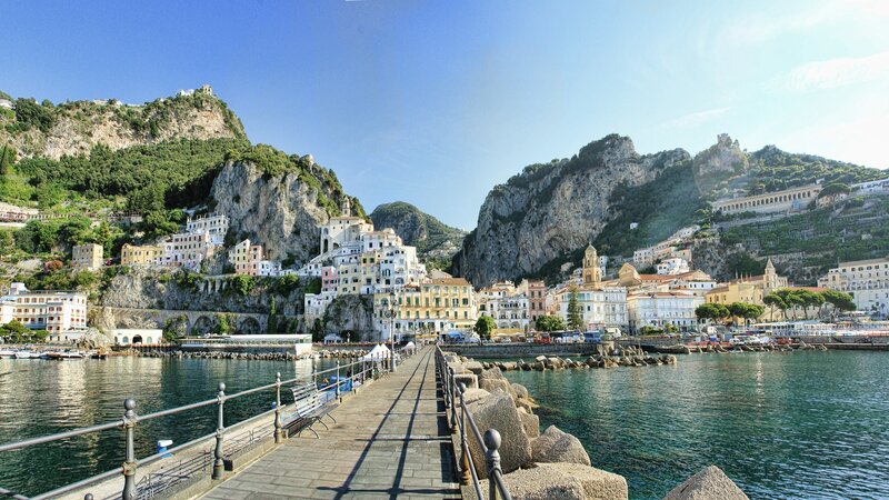 Colorful Town on Cliffs