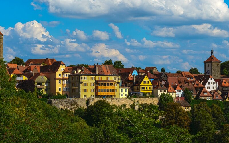 Colorful Town on Hill