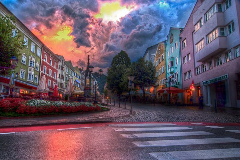 Colorful Town Square