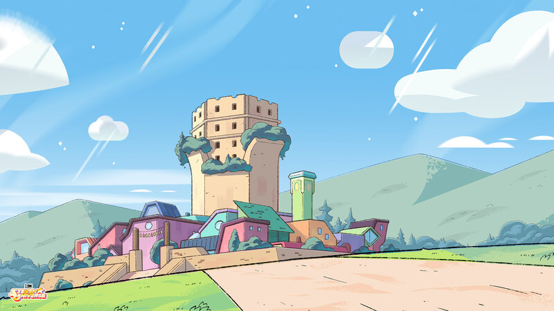 Colorful Town with Castle