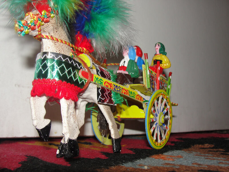 colorful toy horse carriage
