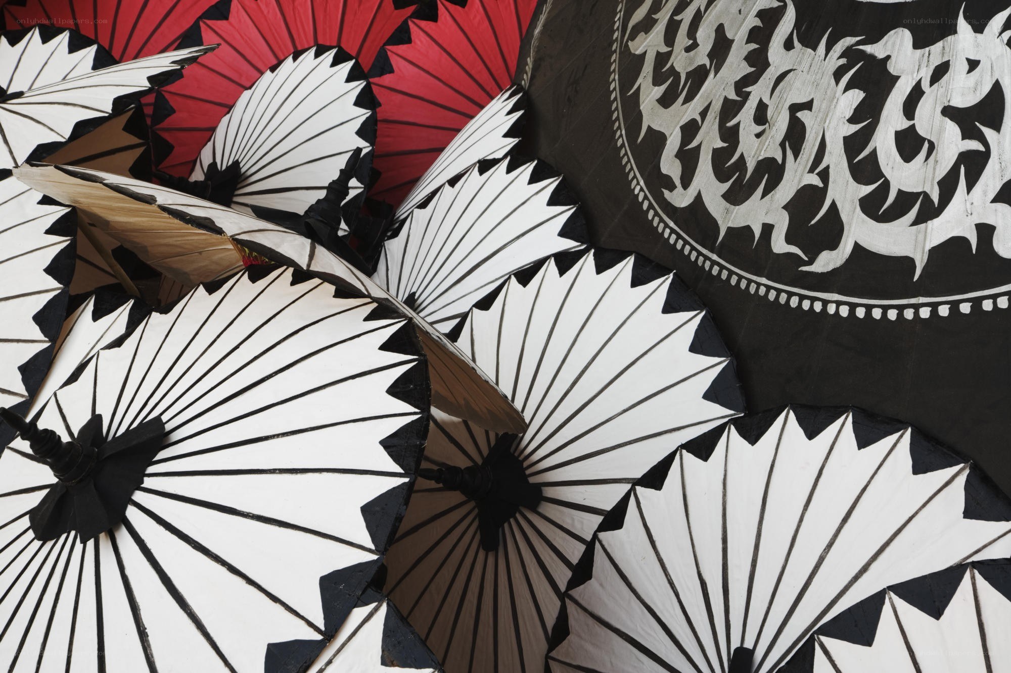 Colorful traditional umbrellas