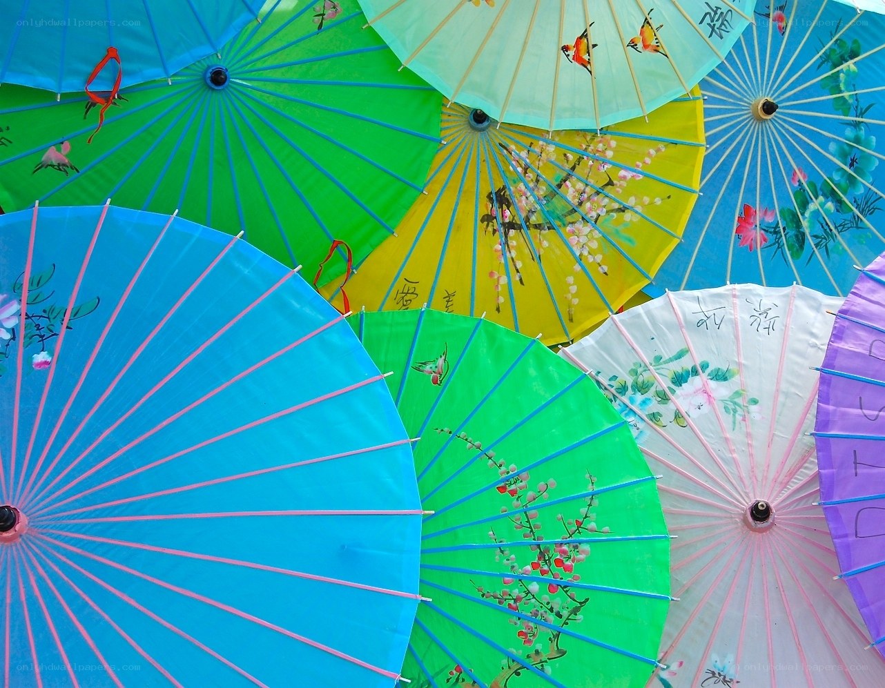 Colorful traditional umbrellas