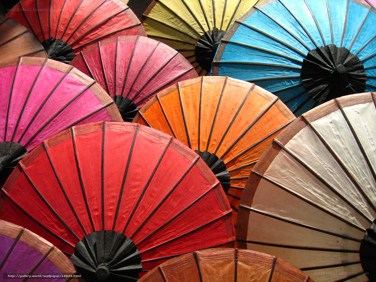 Colorful traditional umbrellas