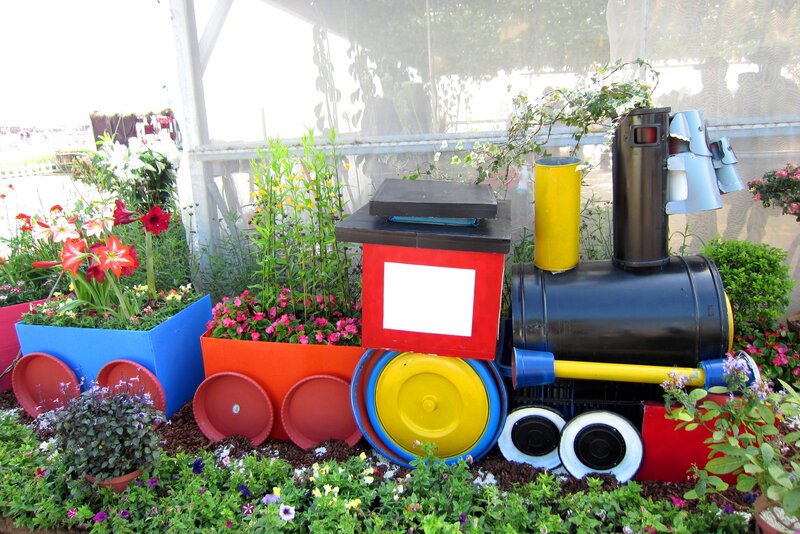 Colorful Train Planter