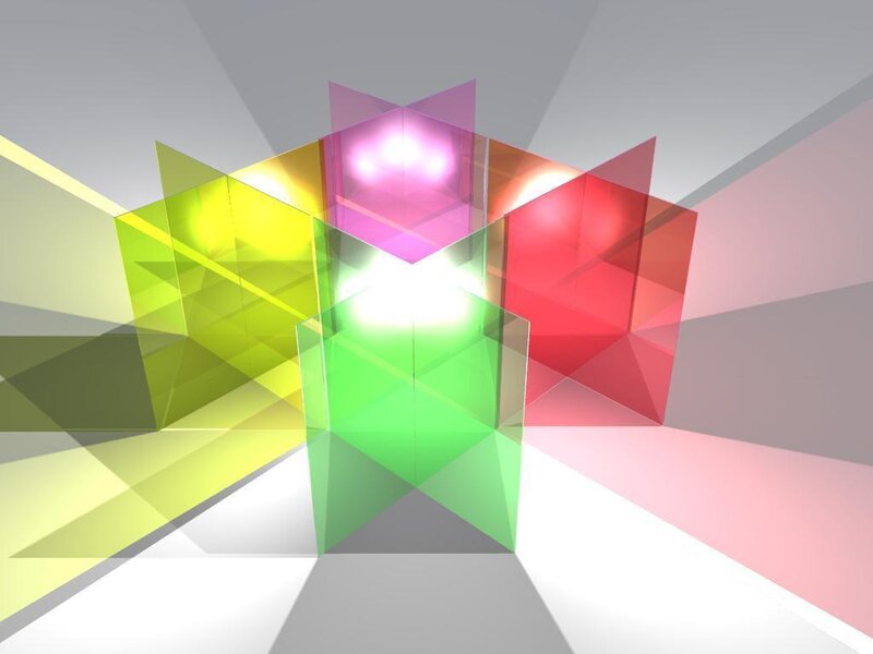 Colorful Transparent Cubes — Green