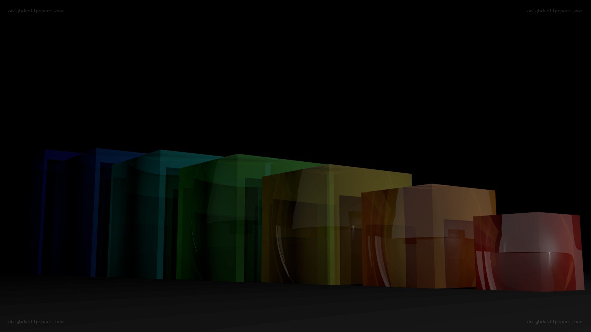 Colorful transparent cubes