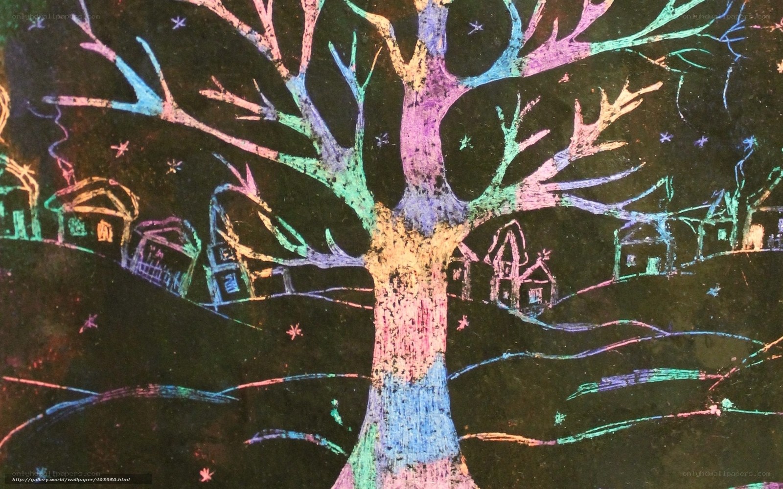 Colorful tree drawing