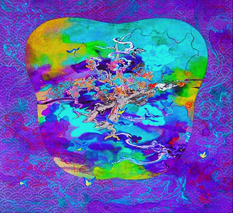 Colorful Tree Painting — Purple