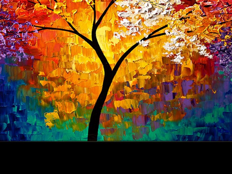 Colorful Tree Painting — Yellow