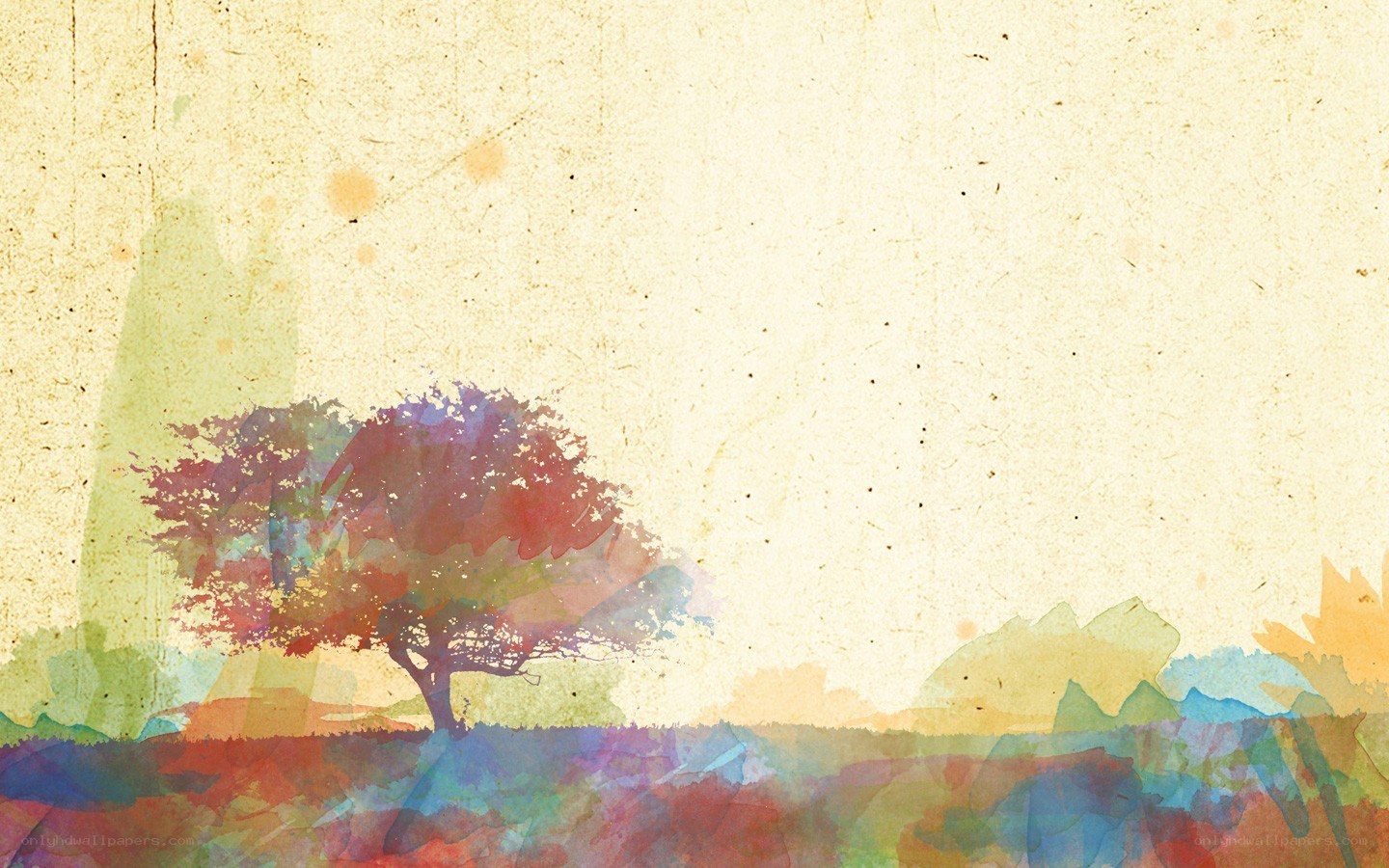colorful tree watercolor art