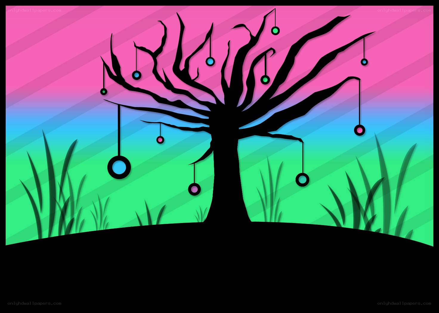 colorful tree with ornaments
