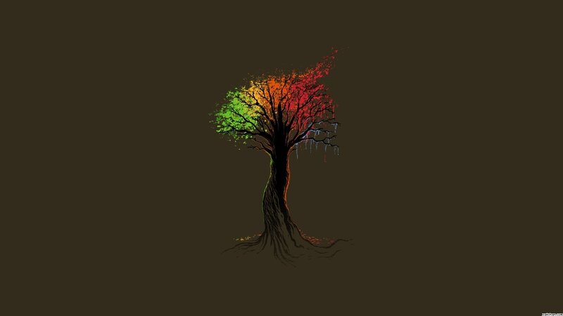 Colorful Tree with Roots