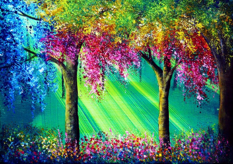 Colorful Trees in Forest