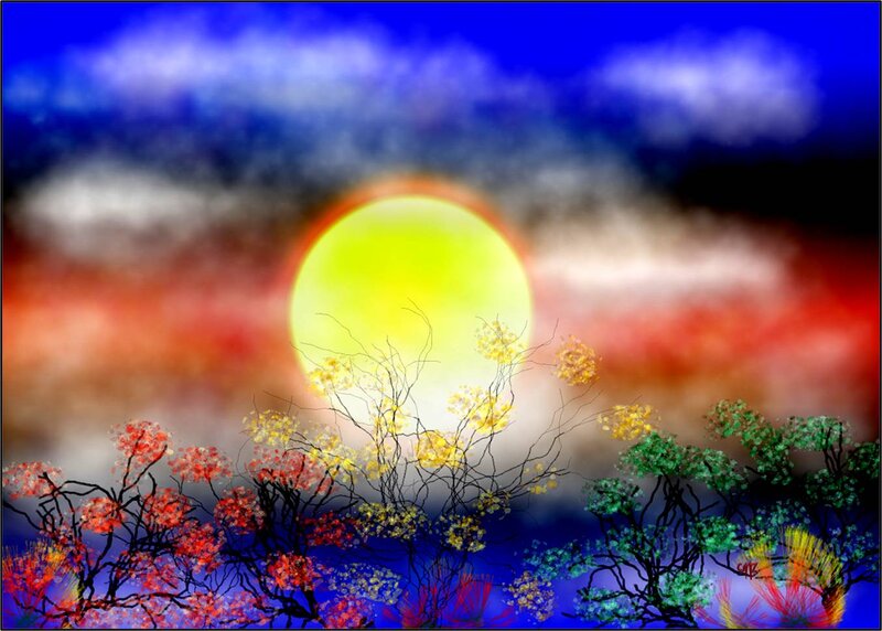 Colorful Trees under Sun