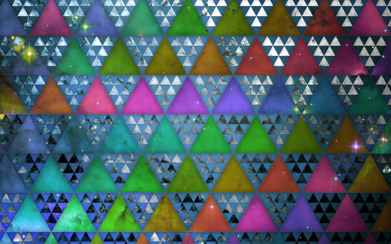 Colorful Triangle Pattern — Green, Cosmic