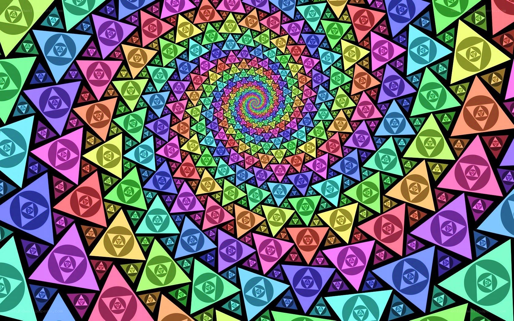 colorful triangle spiral pattern