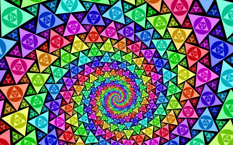 colorful triangle spiral pattern