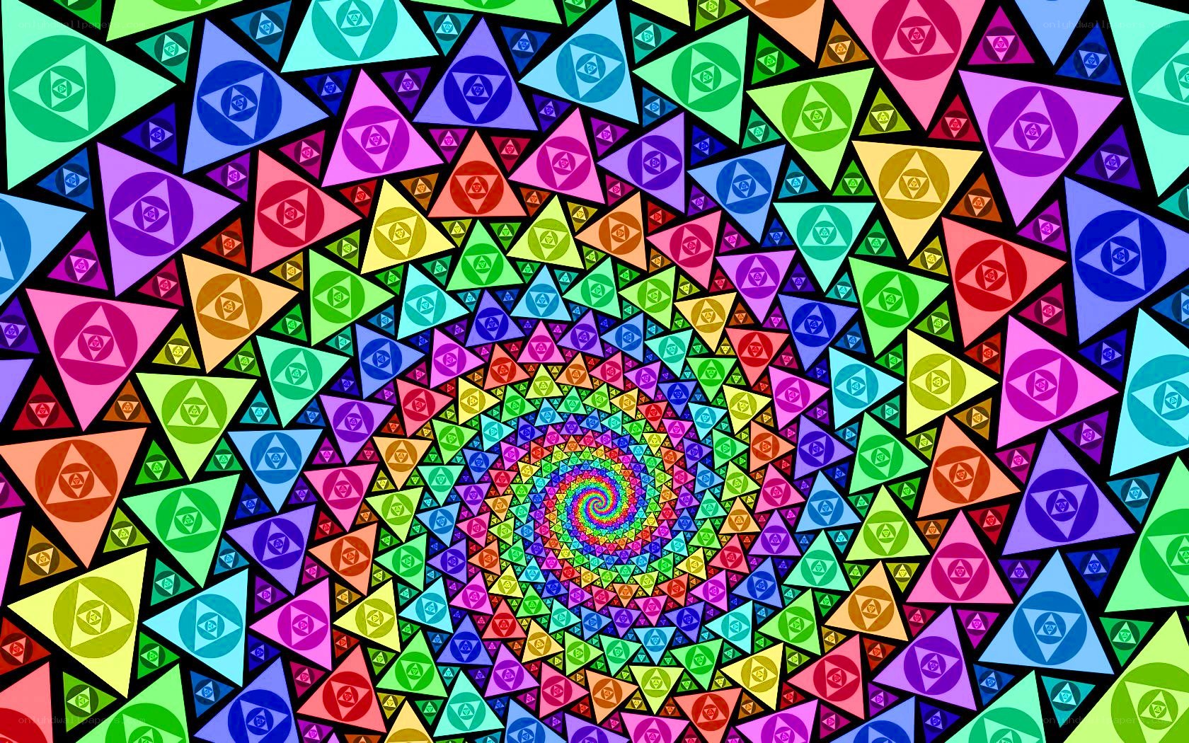 colorful triangle spiral pattern