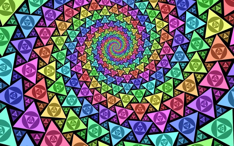 Colorful Triangle Spiral — Rainbow, Hypnotic