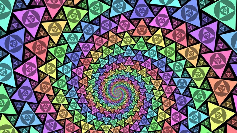 Colorful Triangle Spiral — Rainbow