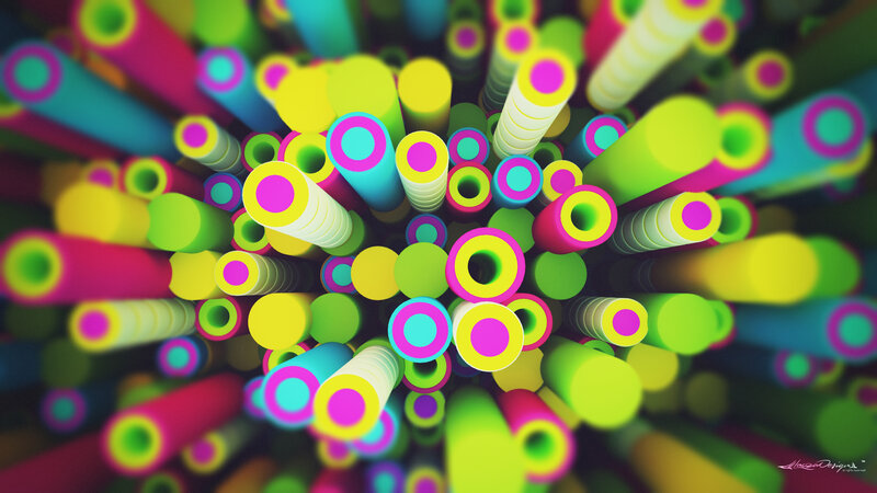 Colorful tubes abstract background