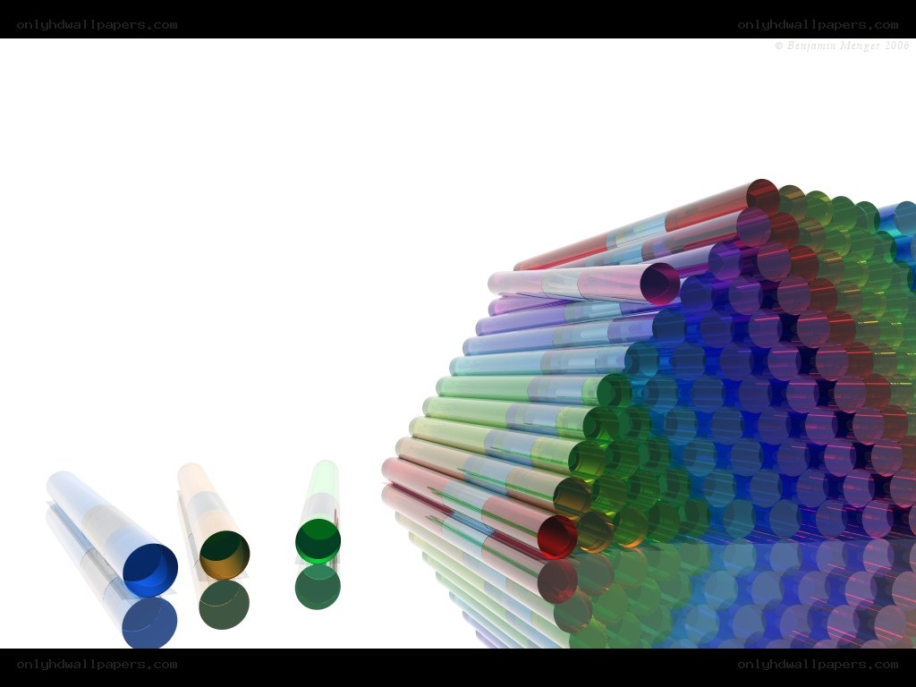 Colorful tubes in a pyramid