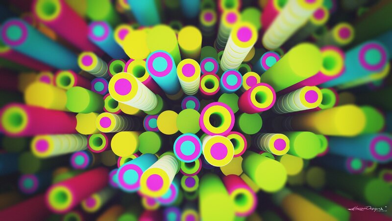 Colorful Tubes in Cluster