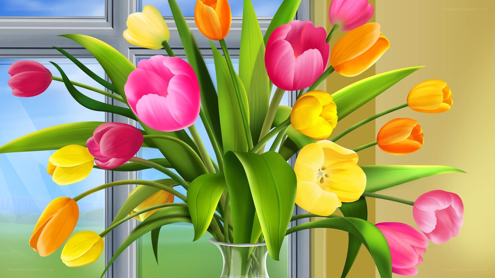 Colorful tulip bouquet