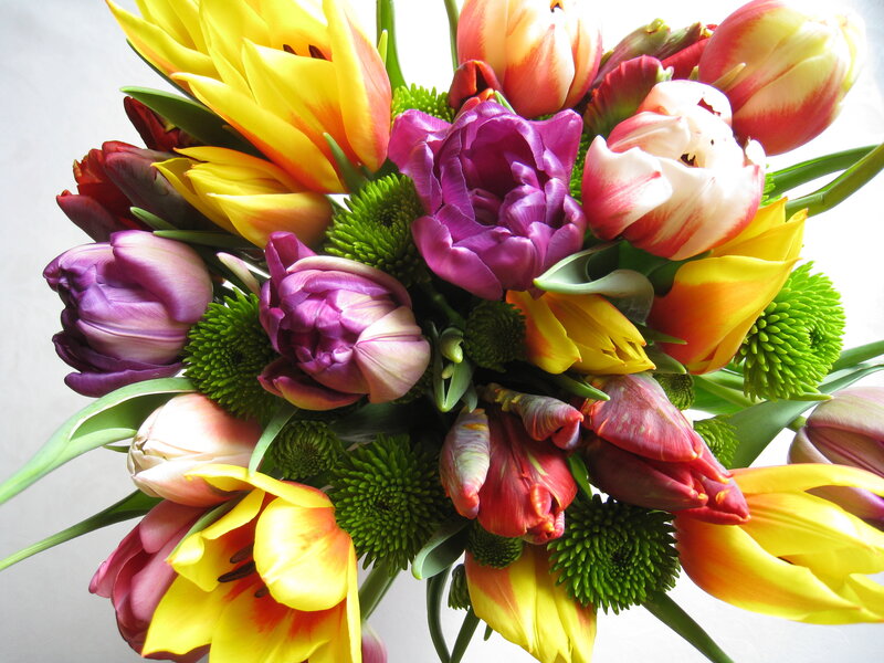 Colorful Tulip Bouquet — Yellow, Vibrant