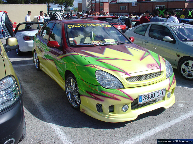 colorful tuned car at show