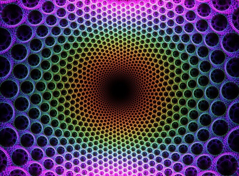 Colorful tunnel fractal pattern