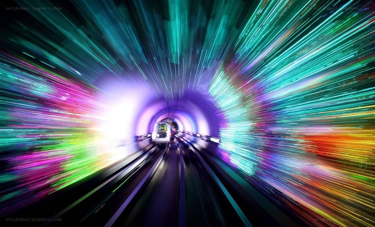 colorful tunnel light streaks