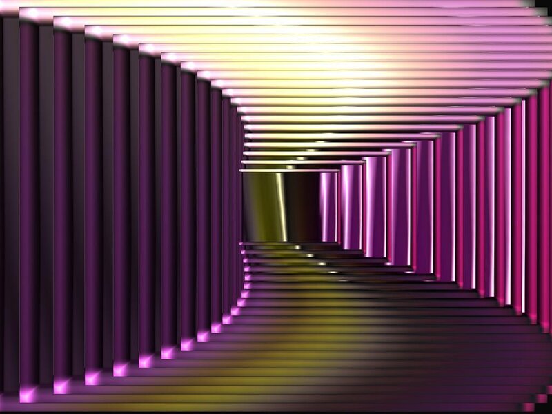 Colorful tunnel of light