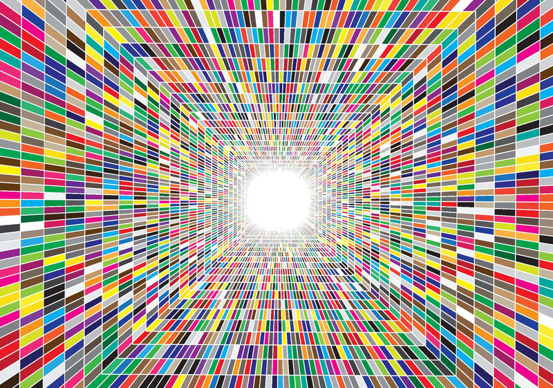 colorful tunnel of squares