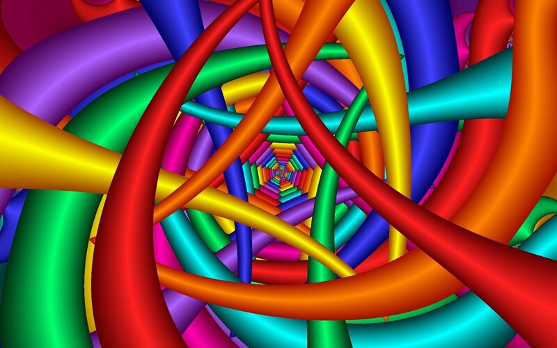 colorful tunnel of tubes