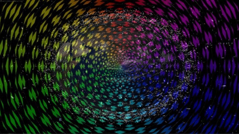 Colorful Tunnel Pattern — Black, Hypnotic