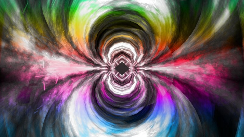 Colorful Tunnel Pattern — Green, Hypnotic
