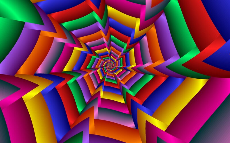 Colorful Tunnel Pattern — Red, Hypnotic