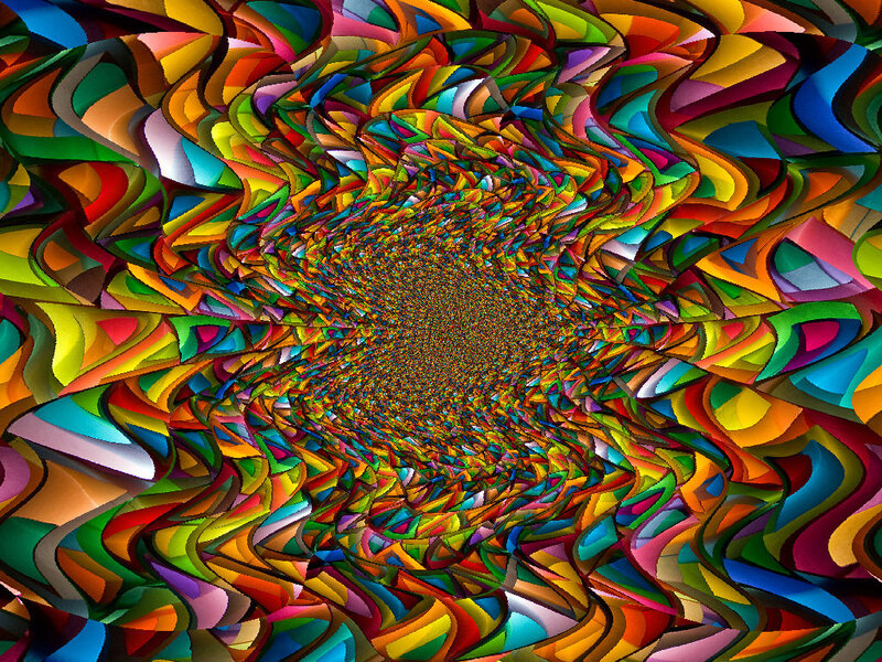 Colorful Tunnel Pattern — Red