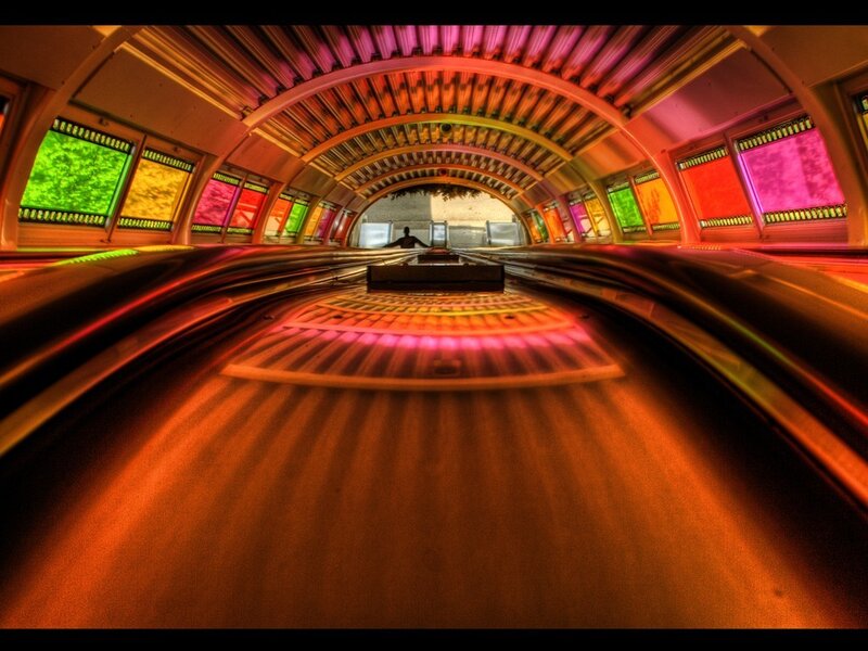 Colorful tunnel ride