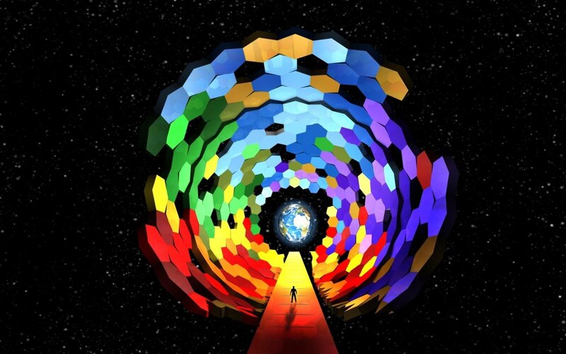 colorful tunnel to earth