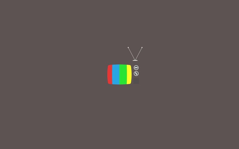 Colorful TV with antenna