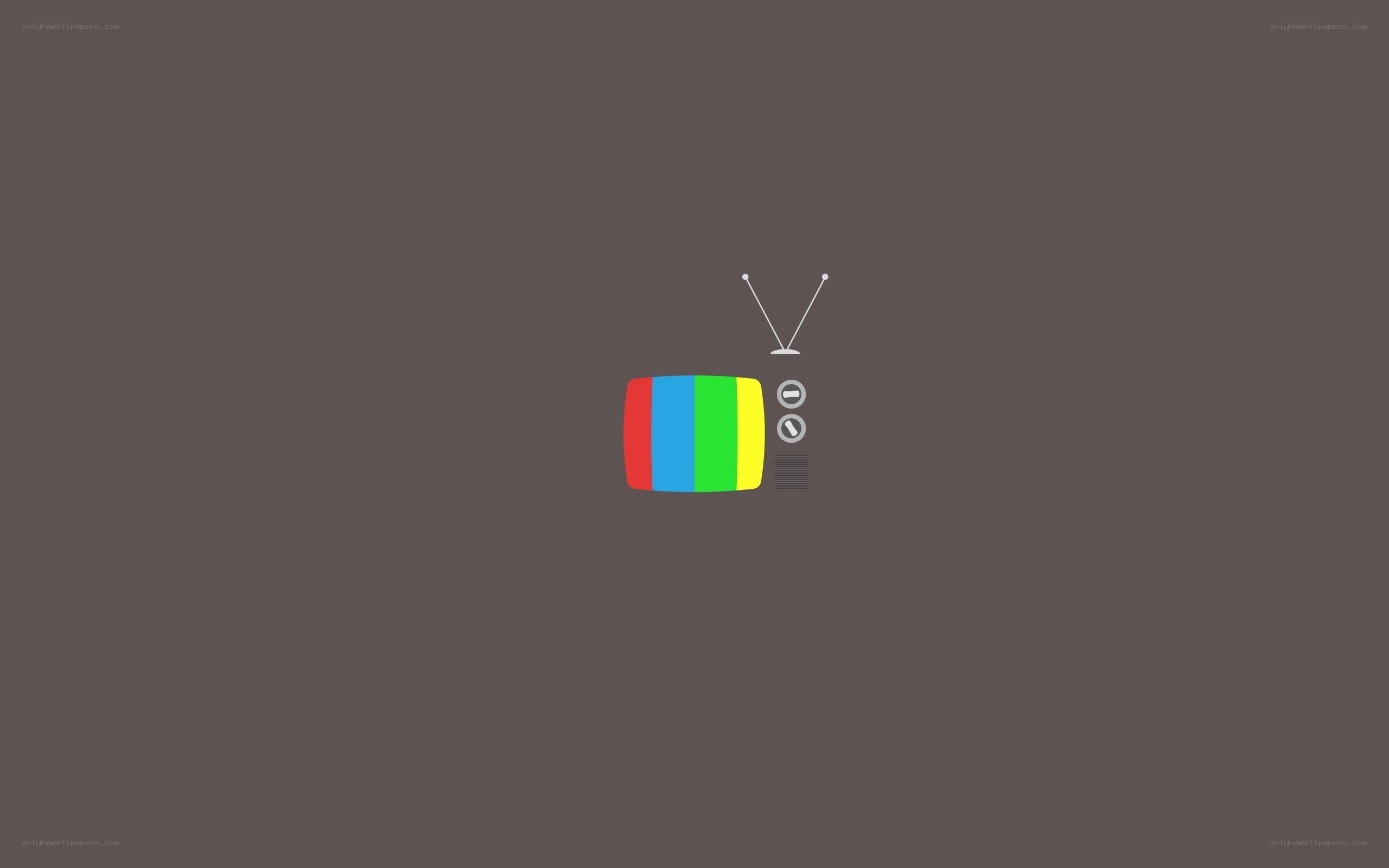 Colorful TV with antenna