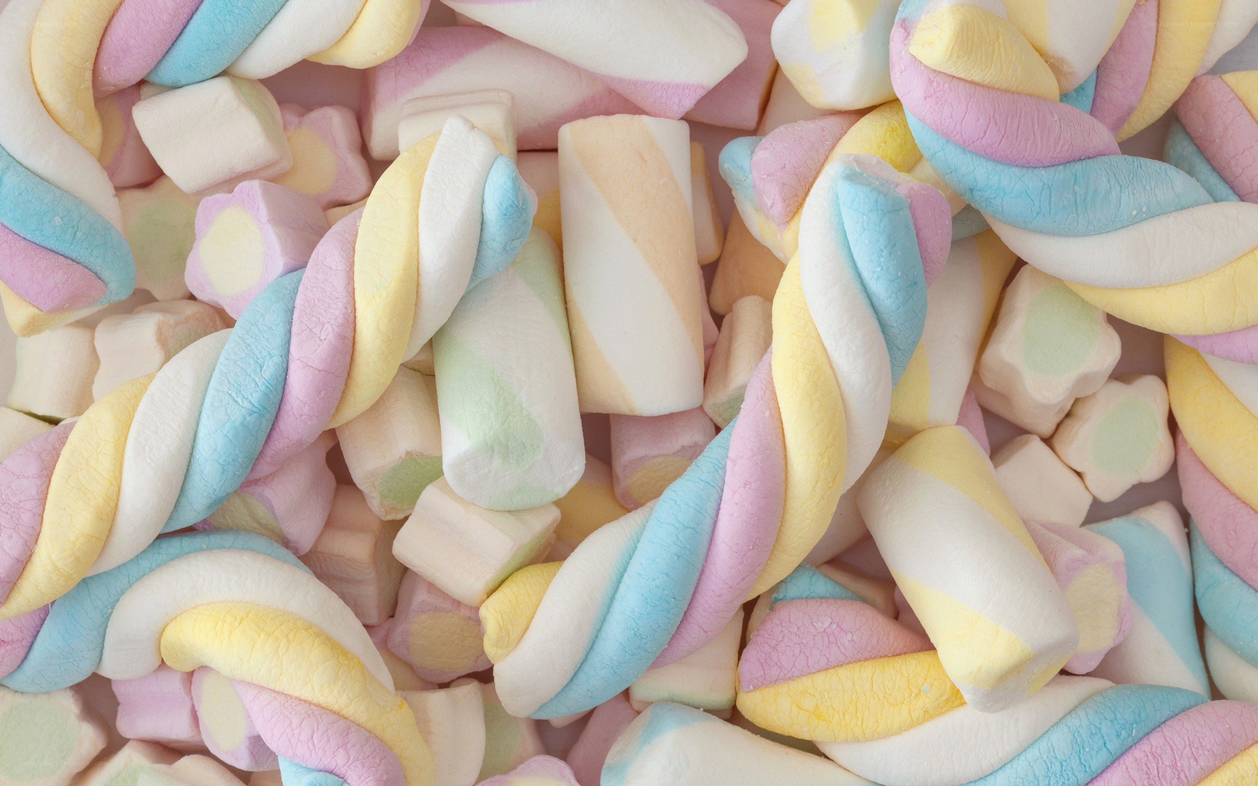 Colorful twisted marshmallows