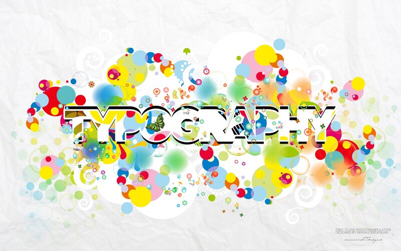 Colorful Typography Art — White