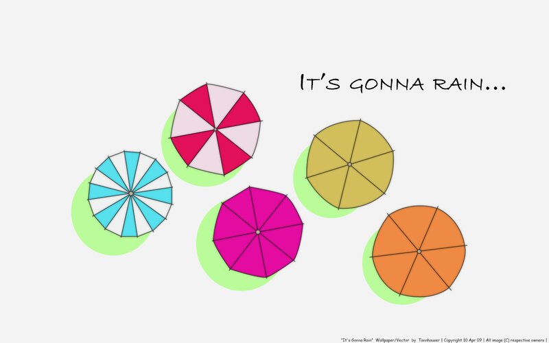 Colorful Umbrellas — Green